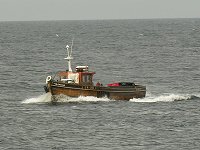 The MV Glorious crashing through the waves